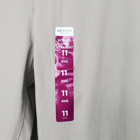 Arizona Schoolgirl Straight Tan Classic Leg Pants, NWT, 11 Average (Juniors) - Picture 5 of 14
